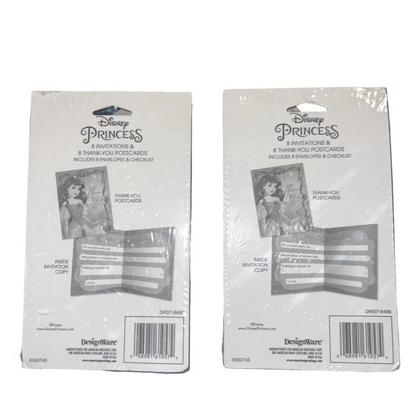 3 NIP American Greetings Little Mermaid Ariel Birthday Invitations Thank You - Picture 5 of 6